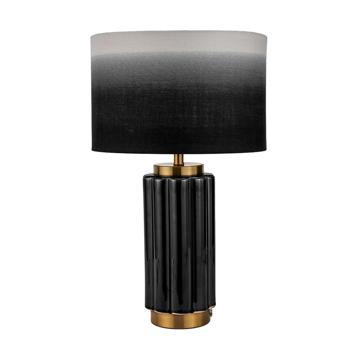 Lushan Black Scalloped Ceramic Table Lamp - 47cm