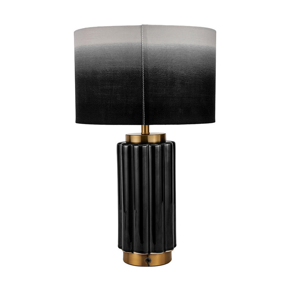 Lushan Black Scalloped Ceramic Table Lamp - 47cm