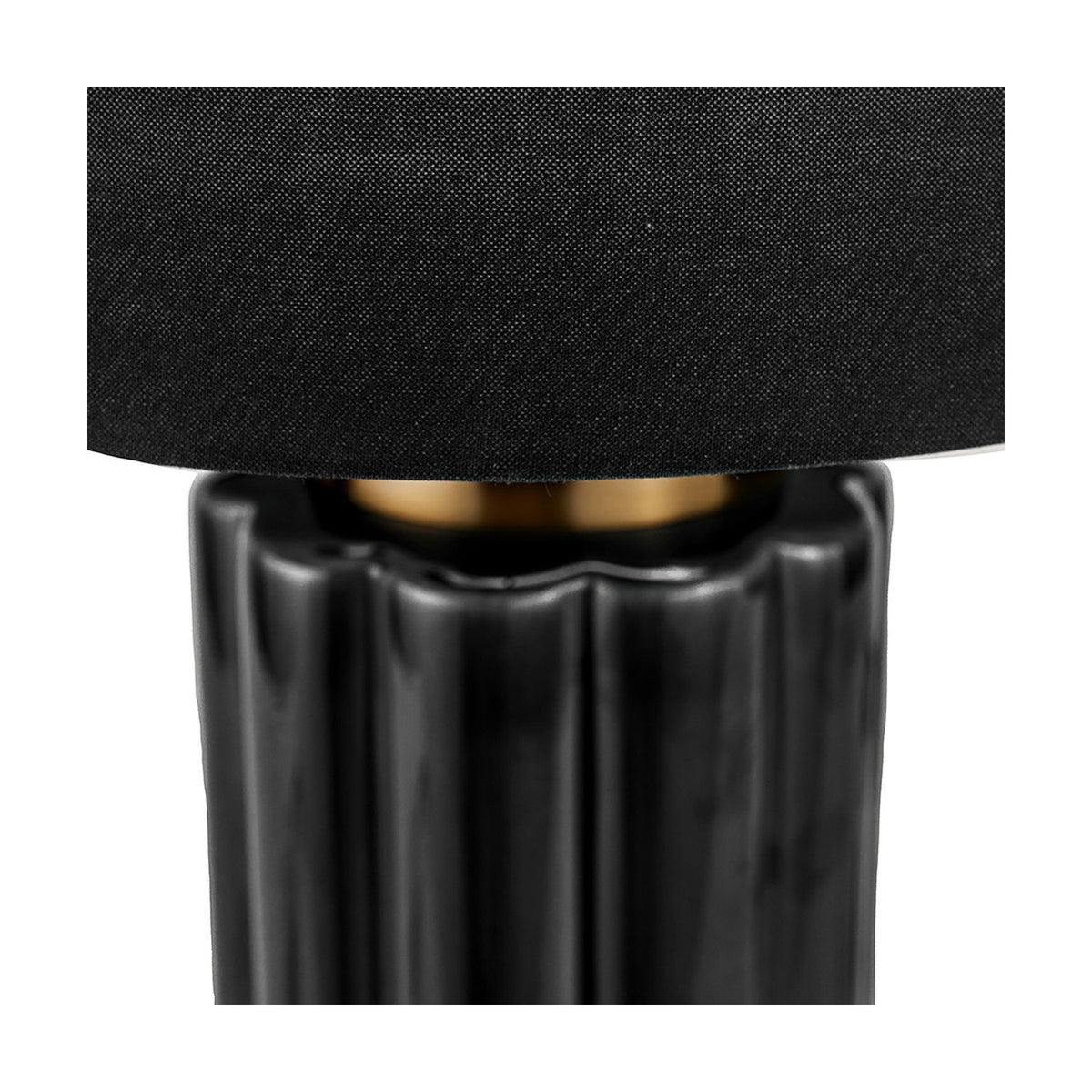 Lushan Black Scalloped Ceramic Table Lamp - 47cm