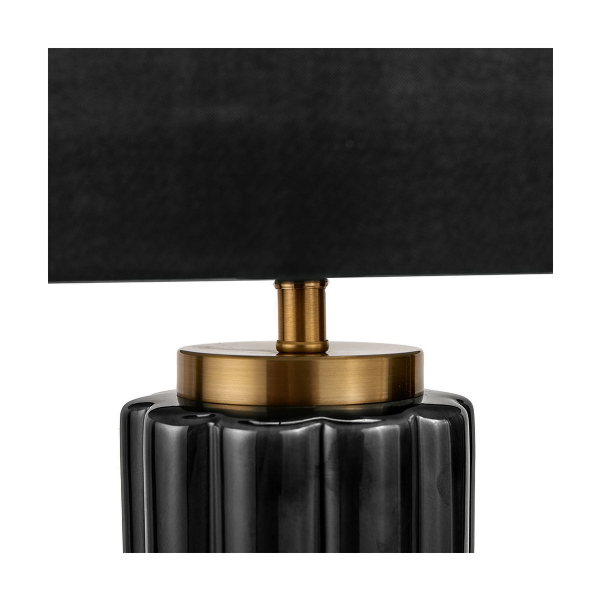 Lushan Black Scalloped Ceramic Table Lamp - 47cm