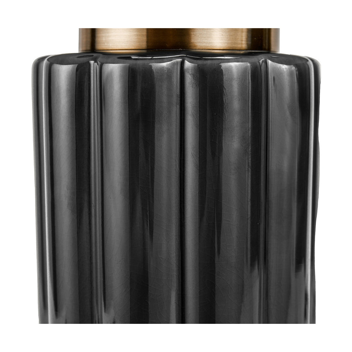 Lushan Black Scalloped Ceramic Table Lamp - 47cm