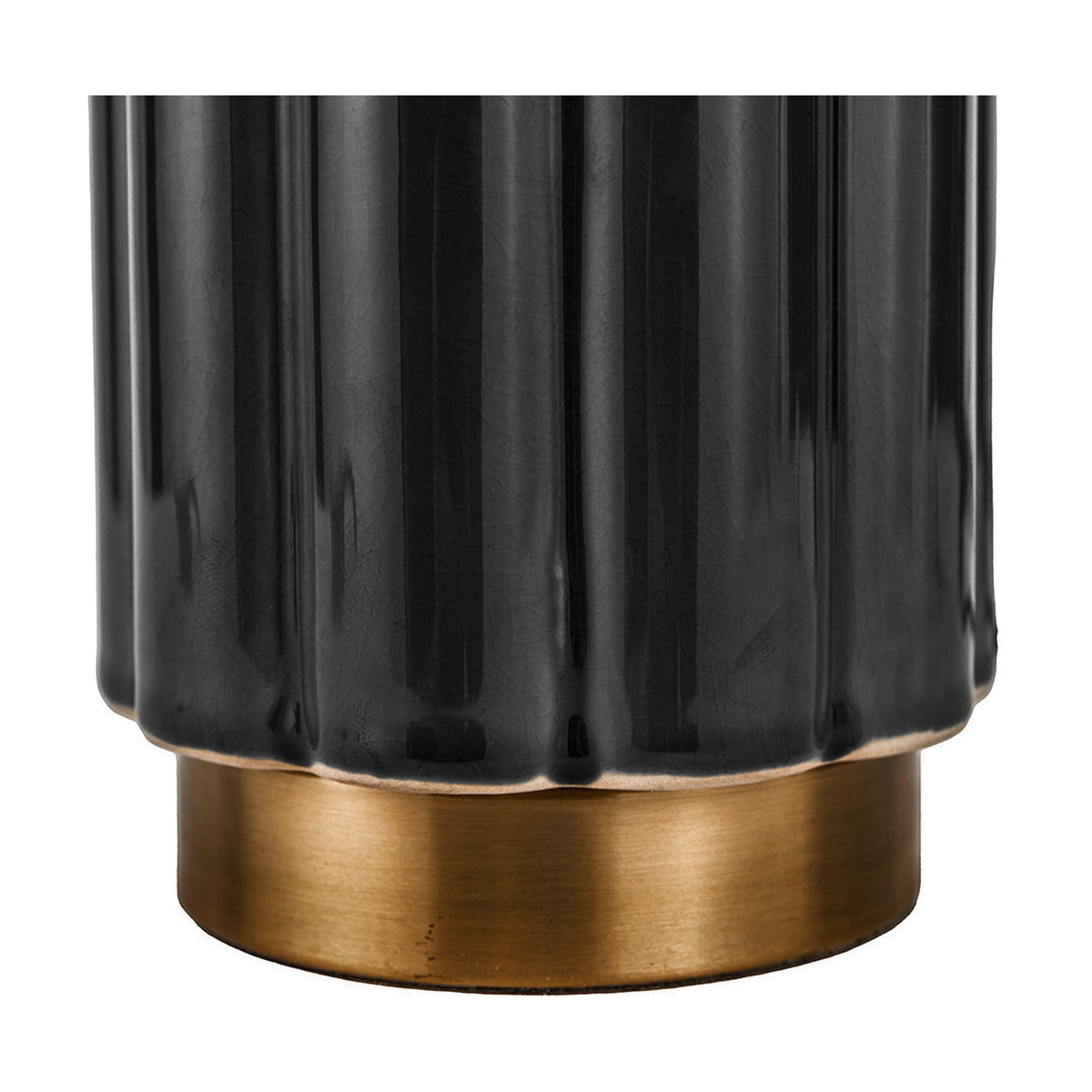 Lushan Black Scalloped Ceramic Table Lamp - 47cm