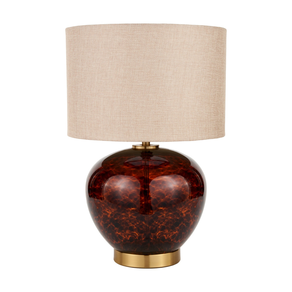 Lucien Tortoiseshell Brown Glass Table Lamp - 44cm