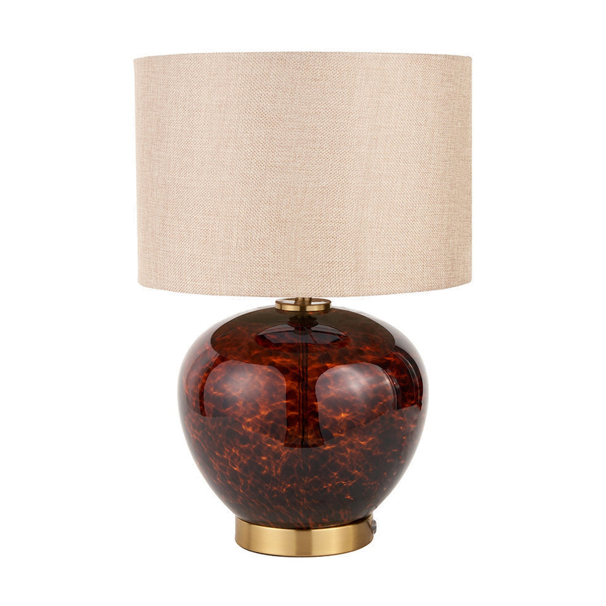 Lucien Tortoiseshell Brown Glass Table Lamp - 44cm