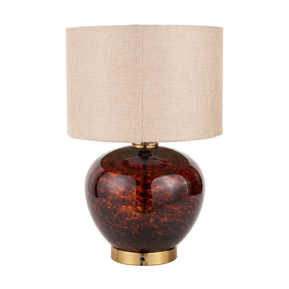 Lucien Tortoiseshell Brown Glass Table Lamp - 44cm