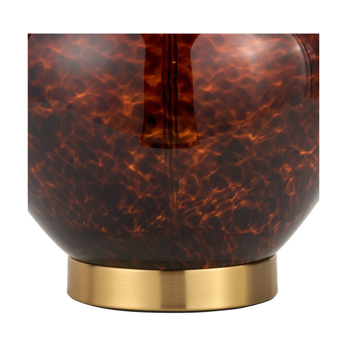 Lucien Tortoiseshell Brown Glass Table Lamp - 44cm