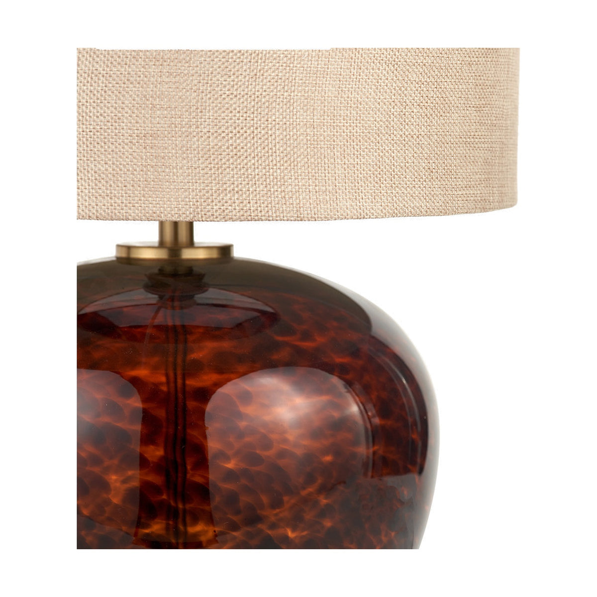 Lucien Tortoiseshell Brown Glass Table Lamp - 44cm