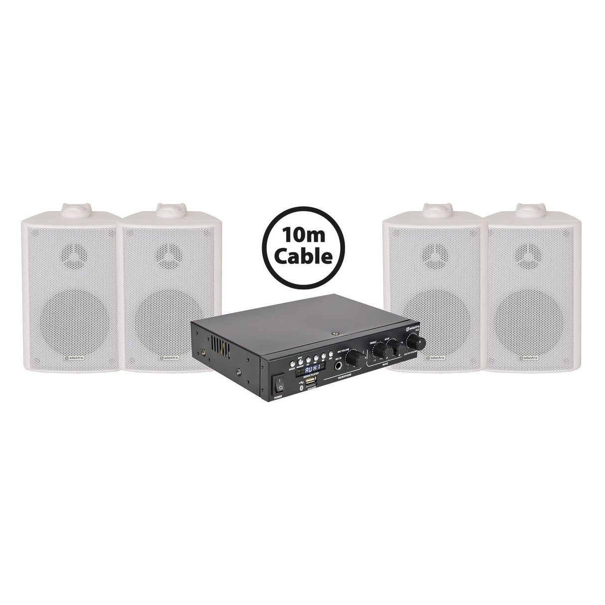 Adastra 4 x BC3-W Wall Speakers + A22 Bluetooth Amplifier