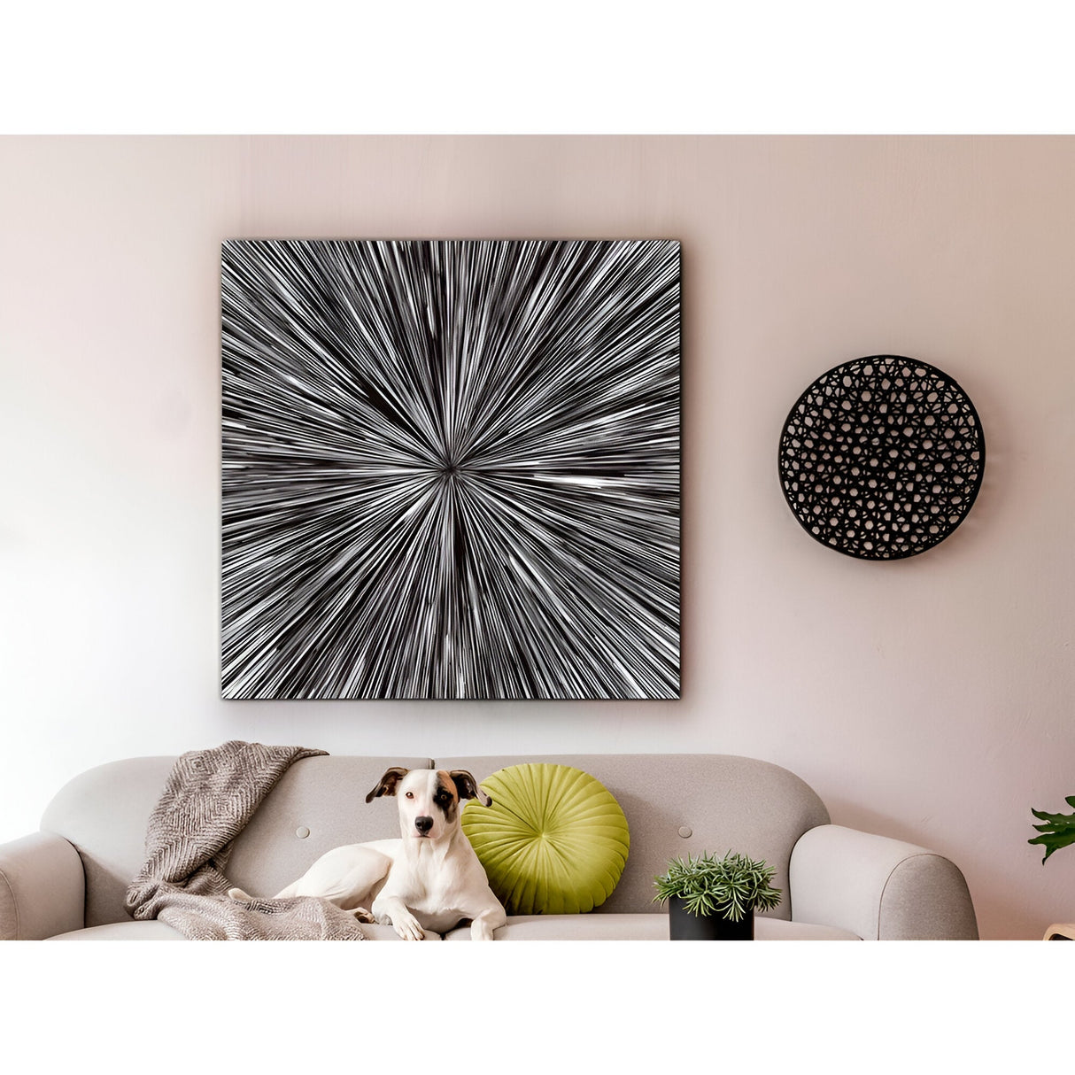 Centrifugo Monochrome Abstract Photography Print - 100x100cm