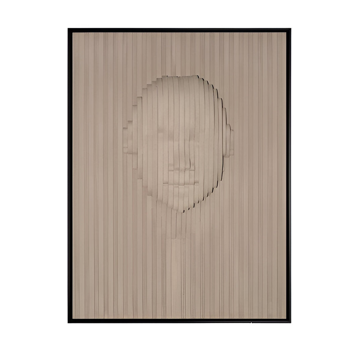 Beige Textured Beige Portrait Bas-Relief Wall Panel - 90x120cm