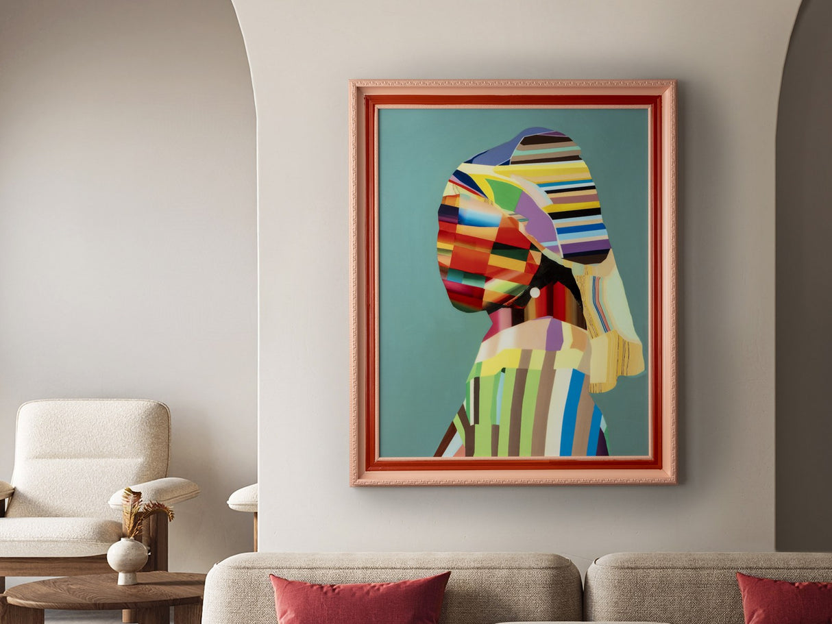 Joven Con Perla Pop Canvas Wall Art - Black