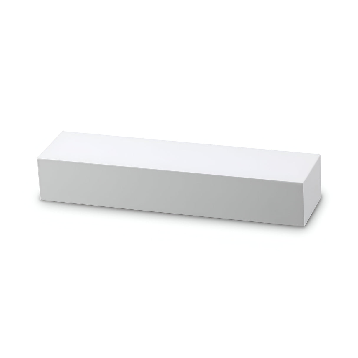 The Prismatic Driver Box - White, 33cm is displayed against a light background. Its minimalist design and smooth surface lend it a sleek appearance. Though closed, it suggests being crafted from sturdy cardboard as a reliable LED driver box.