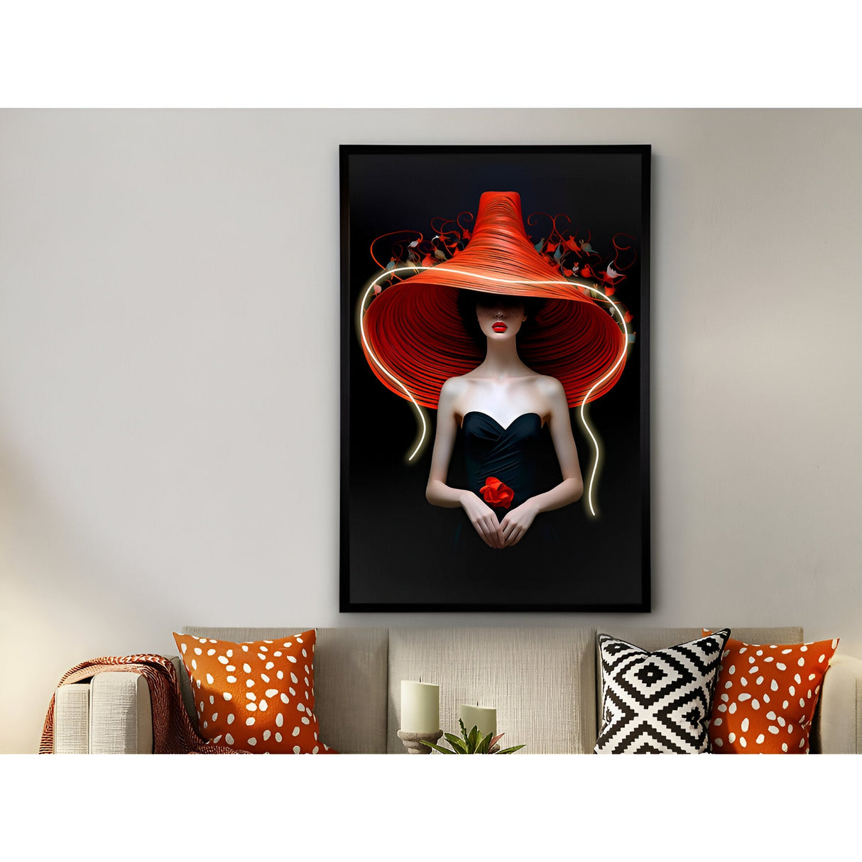 Tocado Futuristic LED Portrait Photography Print - 80x120cm