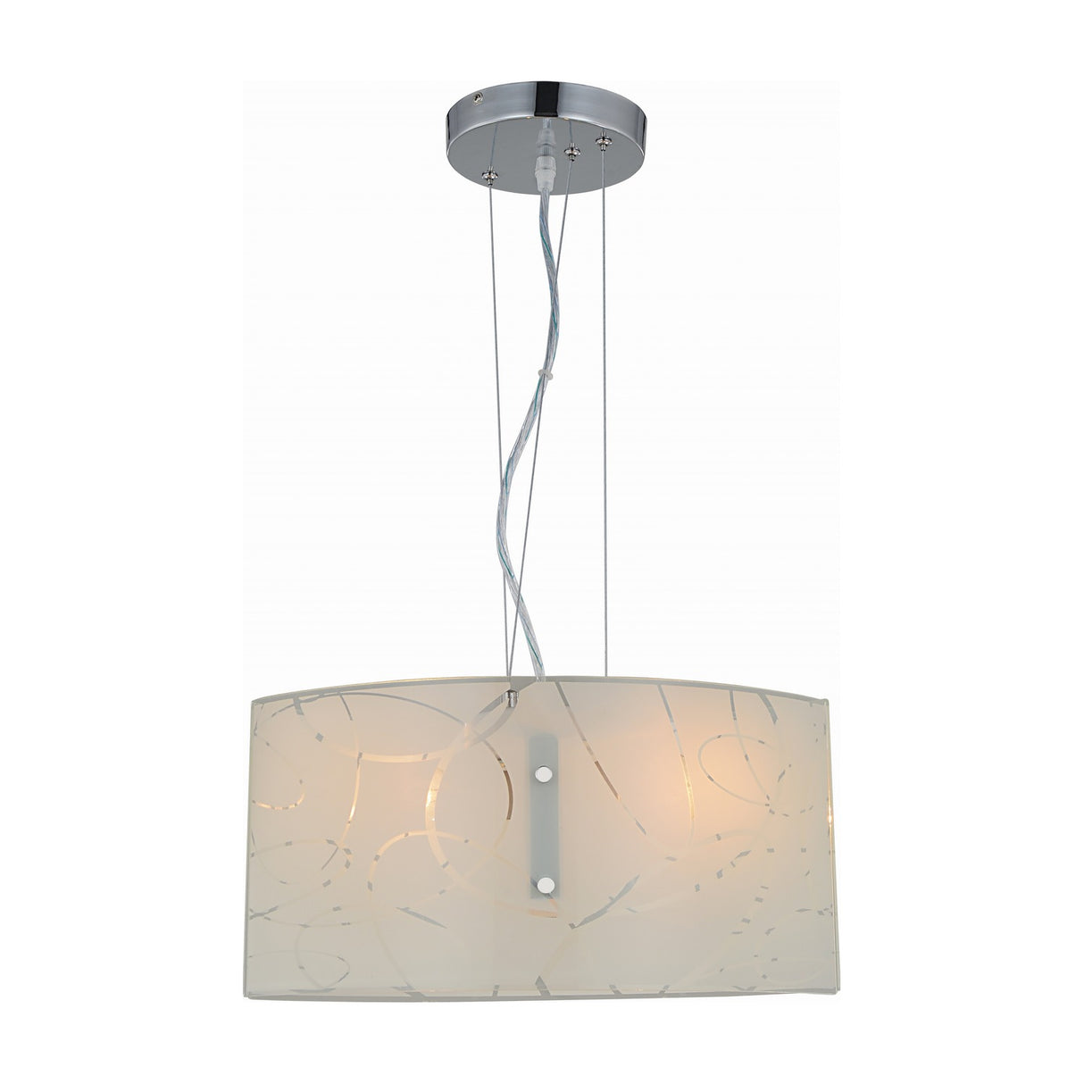 Spirelli 2 Light Glass Chandelier – White