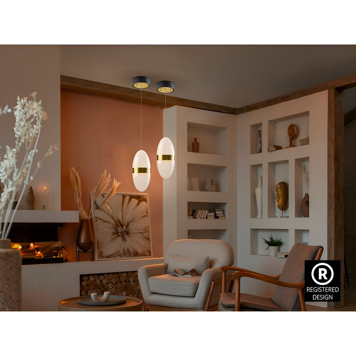 Garden LED Pendant Light 6W 3000K - Gold/White