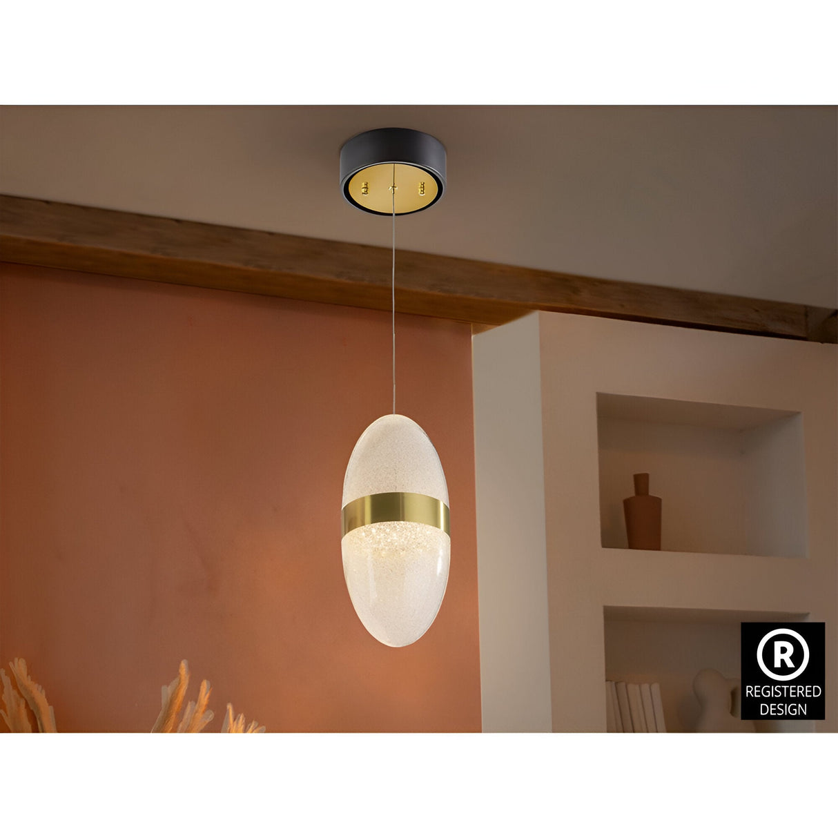 Garden LED Pendant Light 6W 3000K - Gold/White