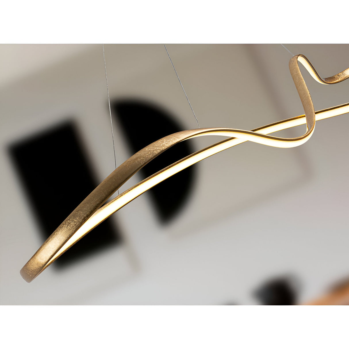 Simphony CCT Dimmable LED Light Linear Suspension - Gold (With Remote Control)