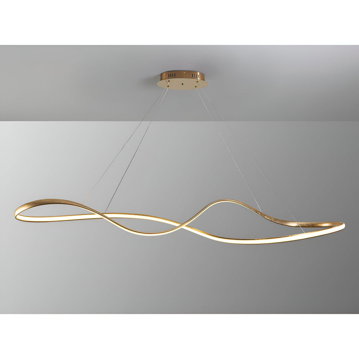 Simphony CCT Dimmable LED Light Linear Suspension - Gold (With Remote Control)
