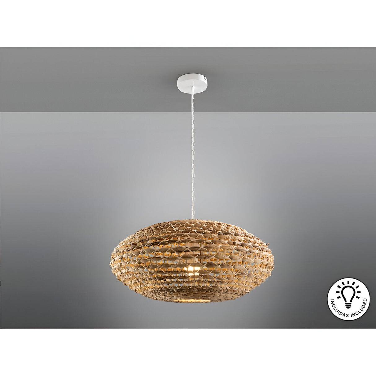 Nana Large 1 Light Rattan Pendant - Light Brown