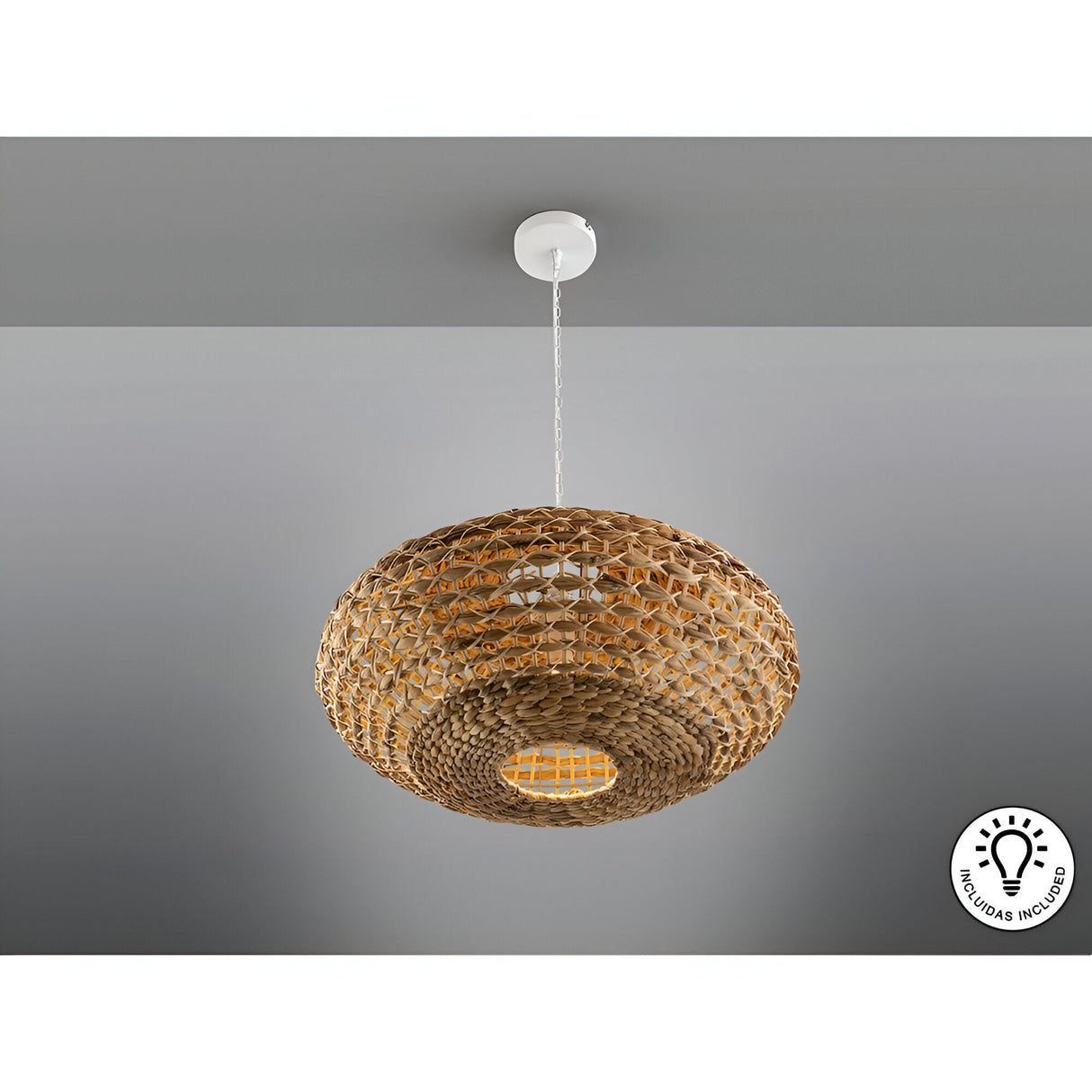 Nana Large 1 Light Rattan Pendant - Light Brown
