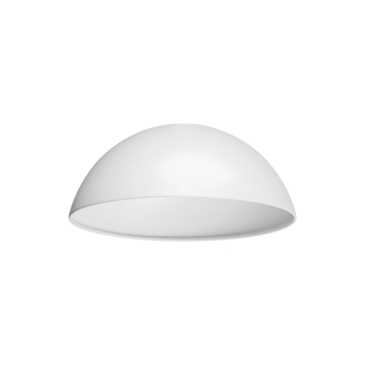 The Arion-1 Large Ceiling Lampshade/Rose in white features a sleek dome shape, standing elegantly against a plain white background—ideal for modern homes.