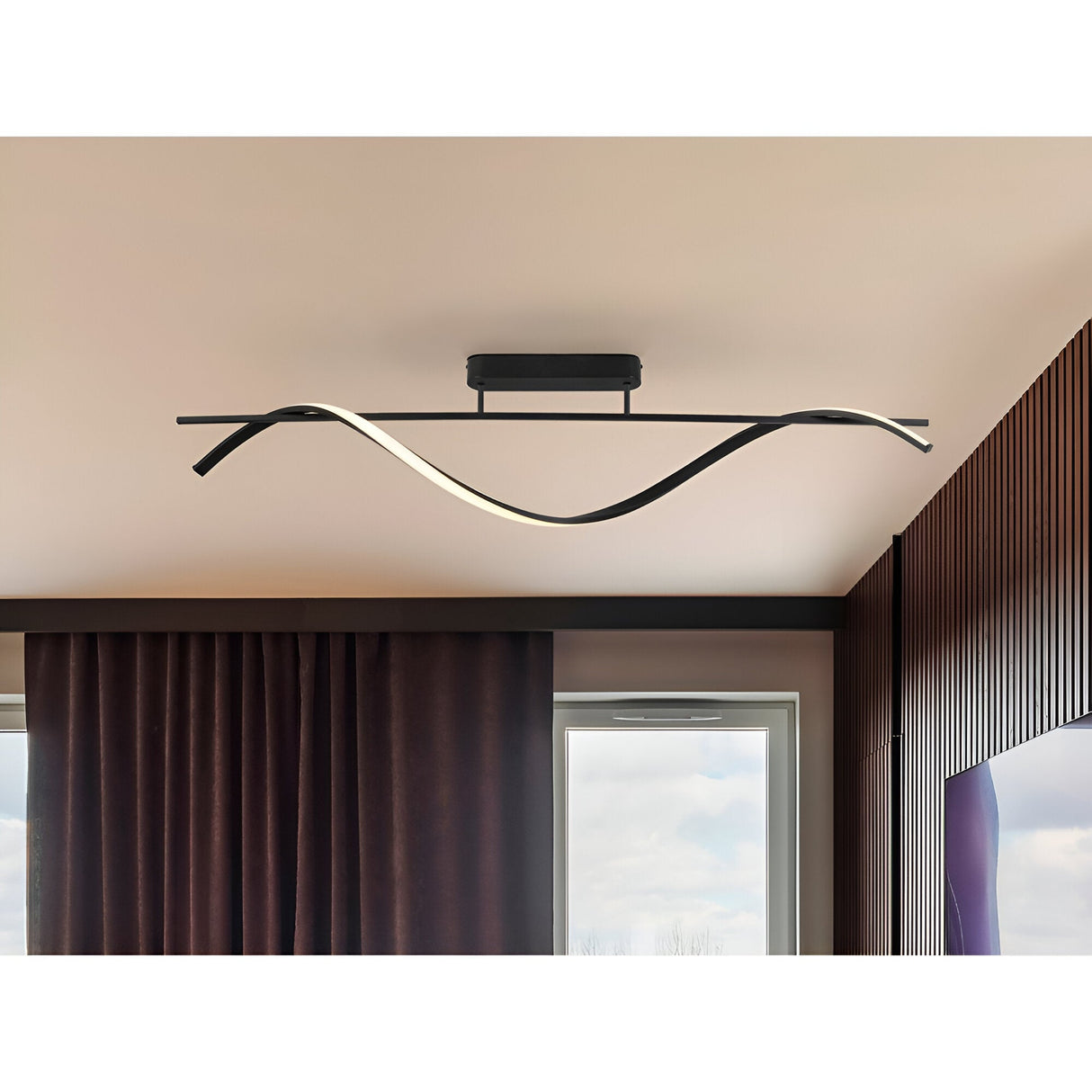 Boa LED Semi-Flush Ceiling Light 22W 3000K - Matte Black