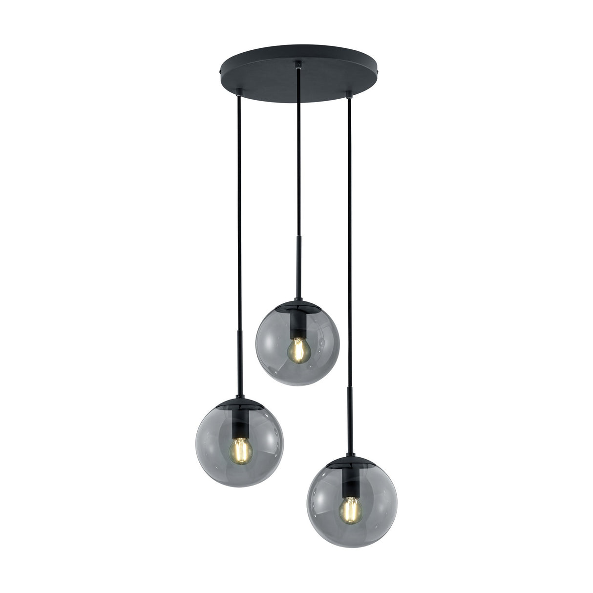 Balini 3 Light Globe Chandelier – Anthracite