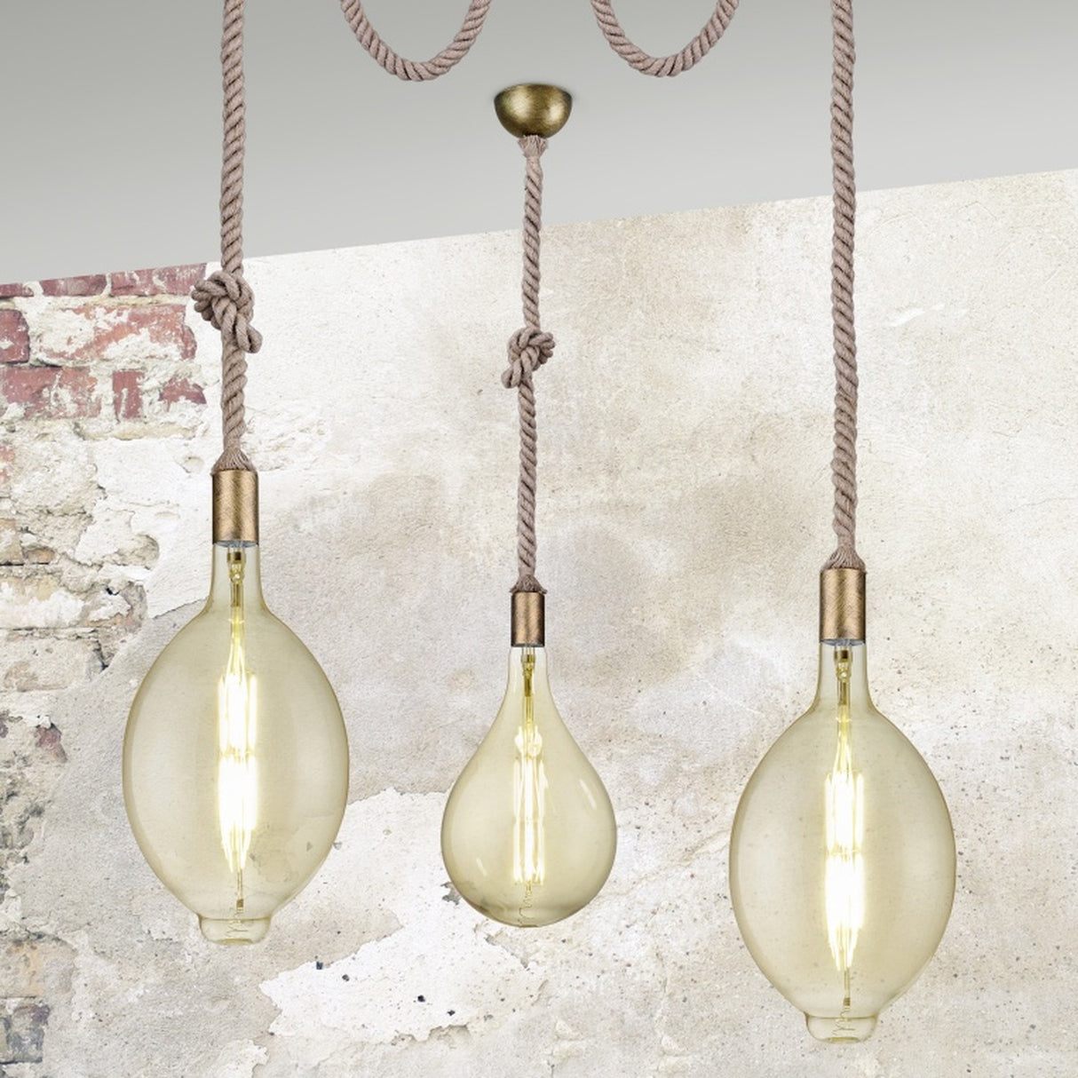 Rope Globe Pendant – Antique Brass