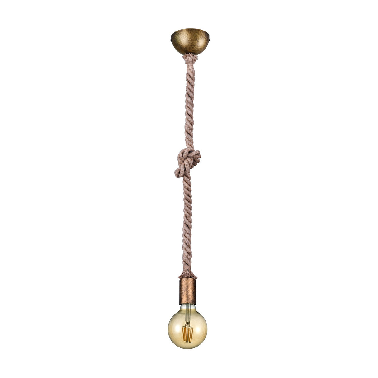 Rope Globe Pendant – Antique Brass