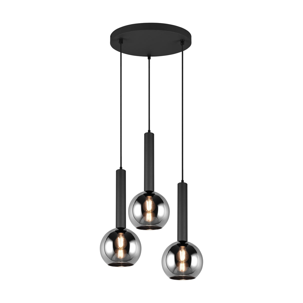 Clayton 3 Light Globe Chandelier – Matt Black