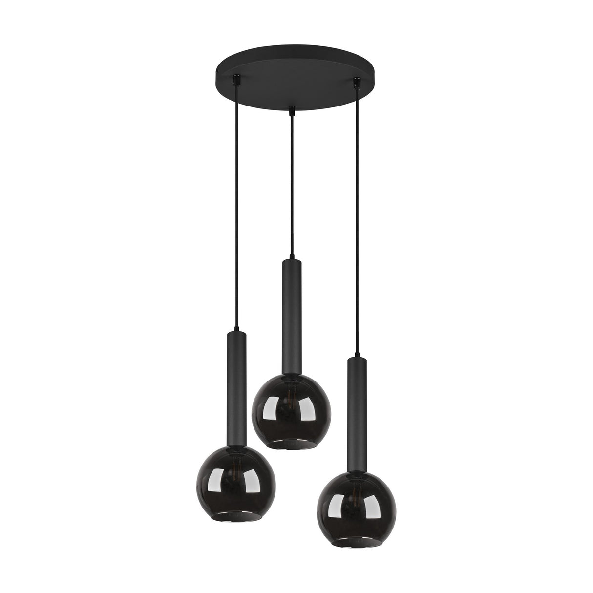 Clayton 3 Light Globe Chandelier – Matt Black