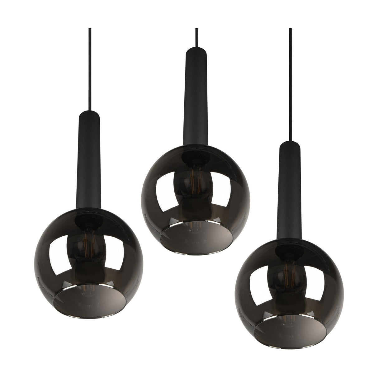 Clayton 3 Light Globe Chandelier – Matt Black