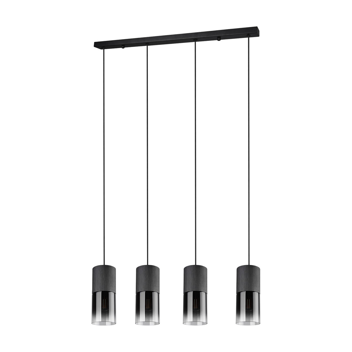 Robin 4 Light Glass Chandelier – Matt Black