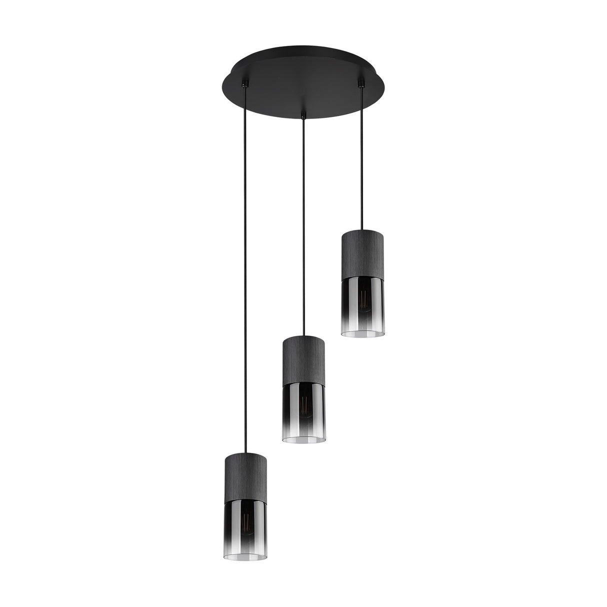 Robin 3 Light Glass Chandelier – Matt Black