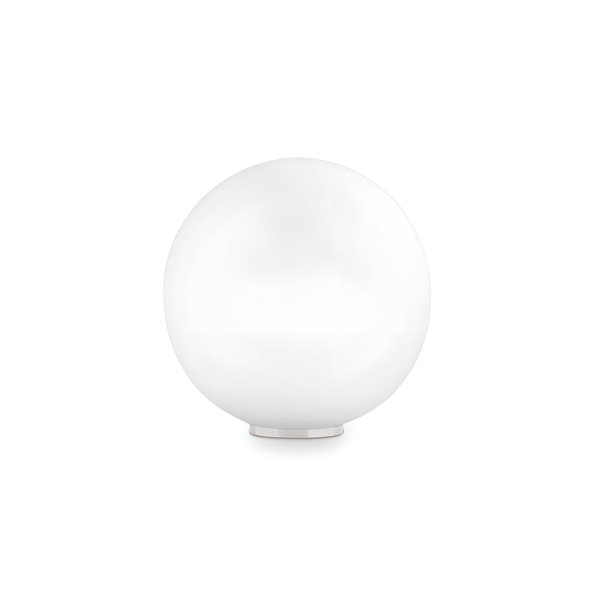 Introducing the Lyria Table Lamp - White, 10cm, a modern design masterpiece. This minimalist spherical lamp has a smooth, opaque white finish and a small round base, providing compact lighting. Placed against a plain white background, it seamlessly elevates any contemporary space.