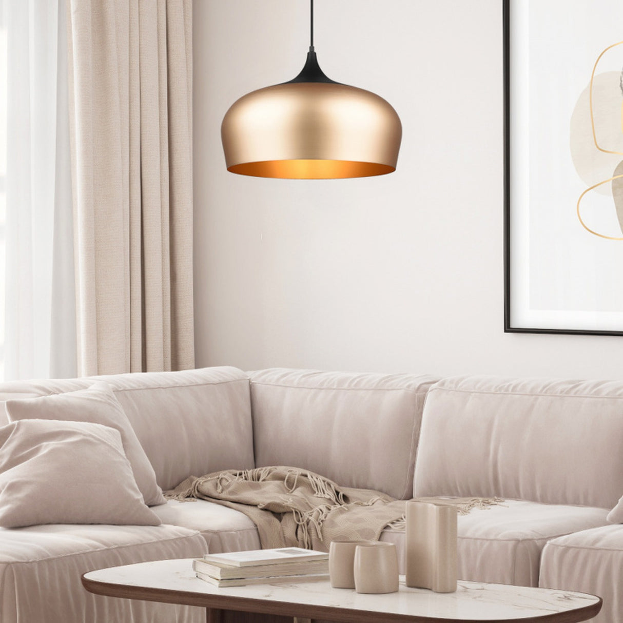 Chiron Dome Pendant – Black & Brass