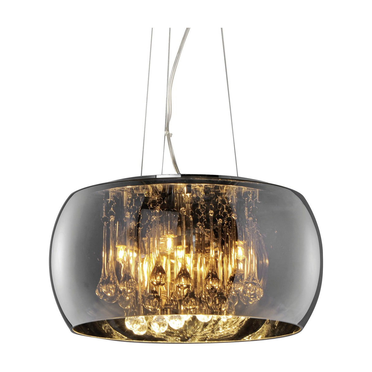 Vapore 5 Light Glass Chandelier – Chrome