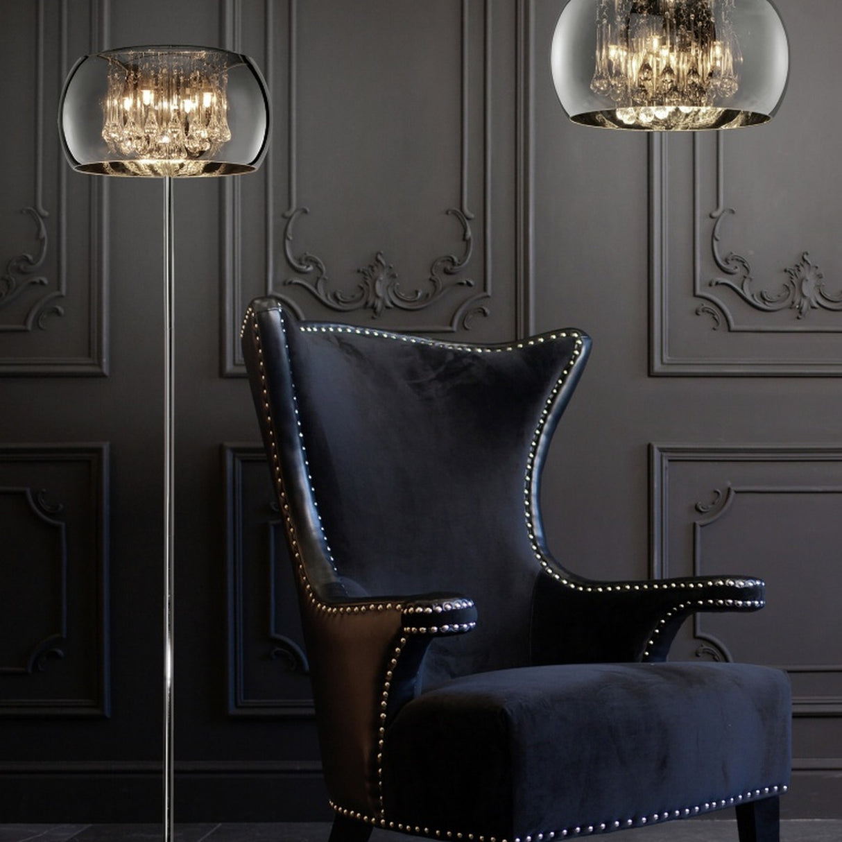 Vapore 5 Light Glass Chandelier – Chrome