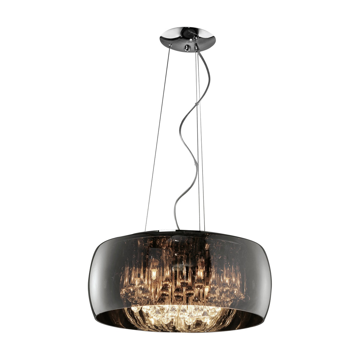 Vapore 6 Light Glass Chandelier – Chrome