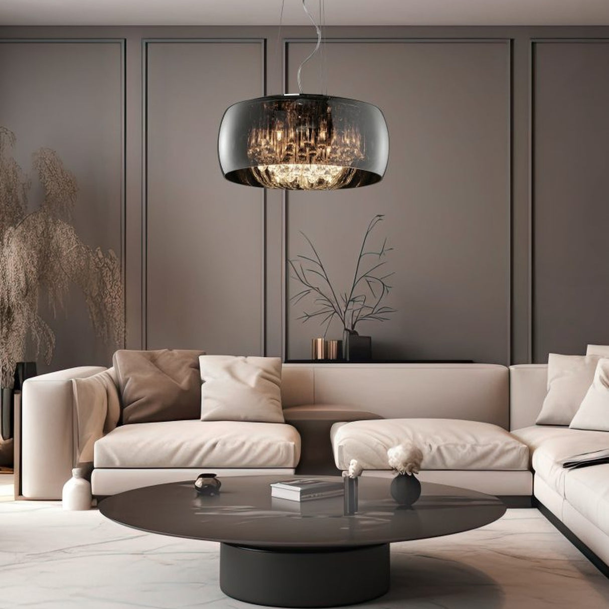 Vapore 6 Light Glass Chandelier – Chrome