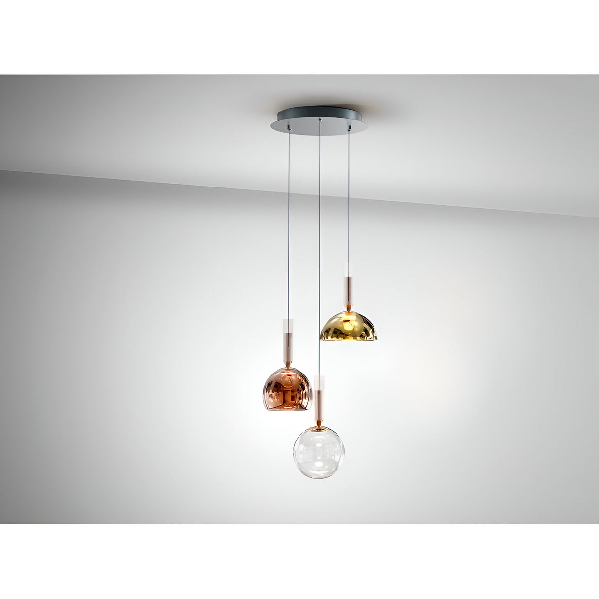 Charlize 3 Light Dimmable LED Cluster Pendant Light 18W 3000K - Multicoloured