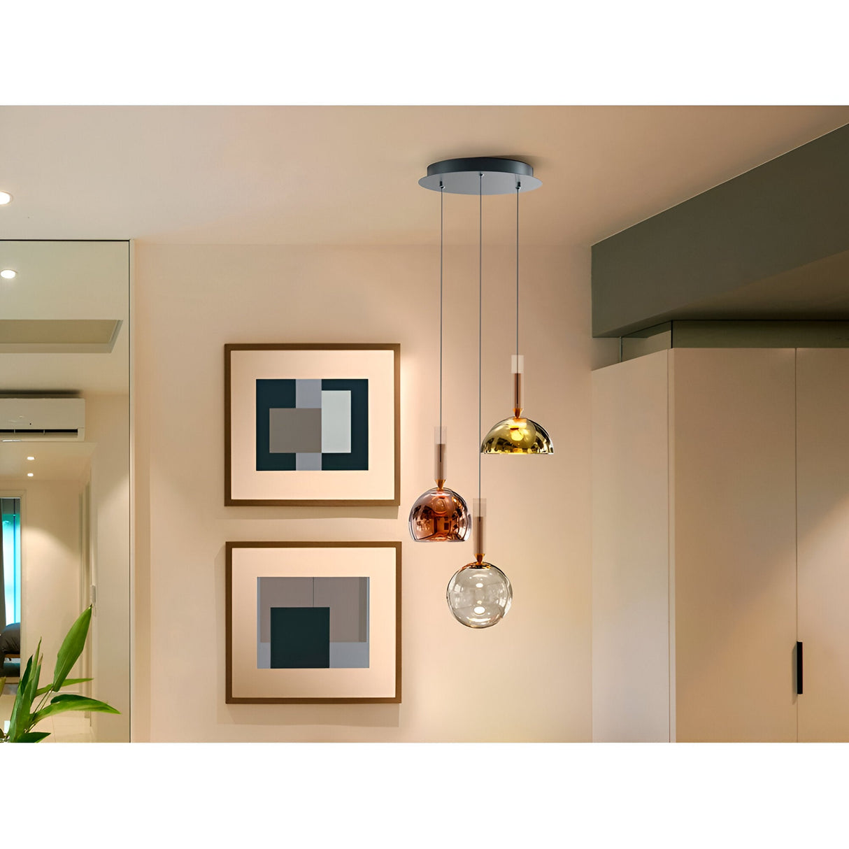 Charlize 3 Light Dimmable LED Cluster Pendant Light 18W 3000K - Multicoloured