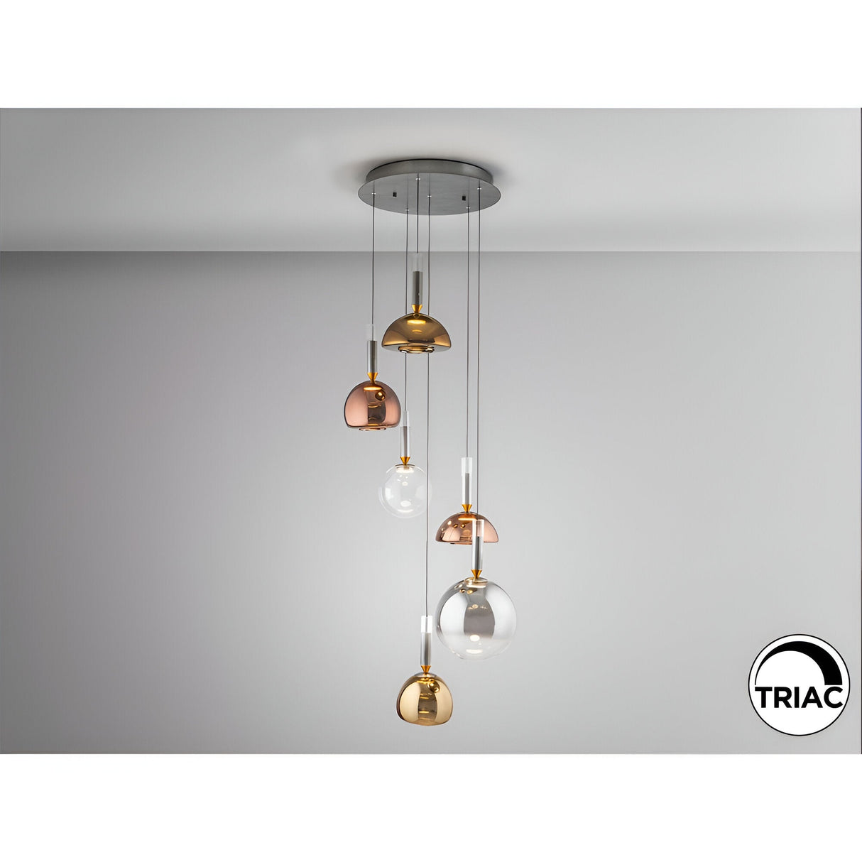 Charlize 6 Light Dimmable LED Cluster Pendant Light 36W 3000K - Multicoloured