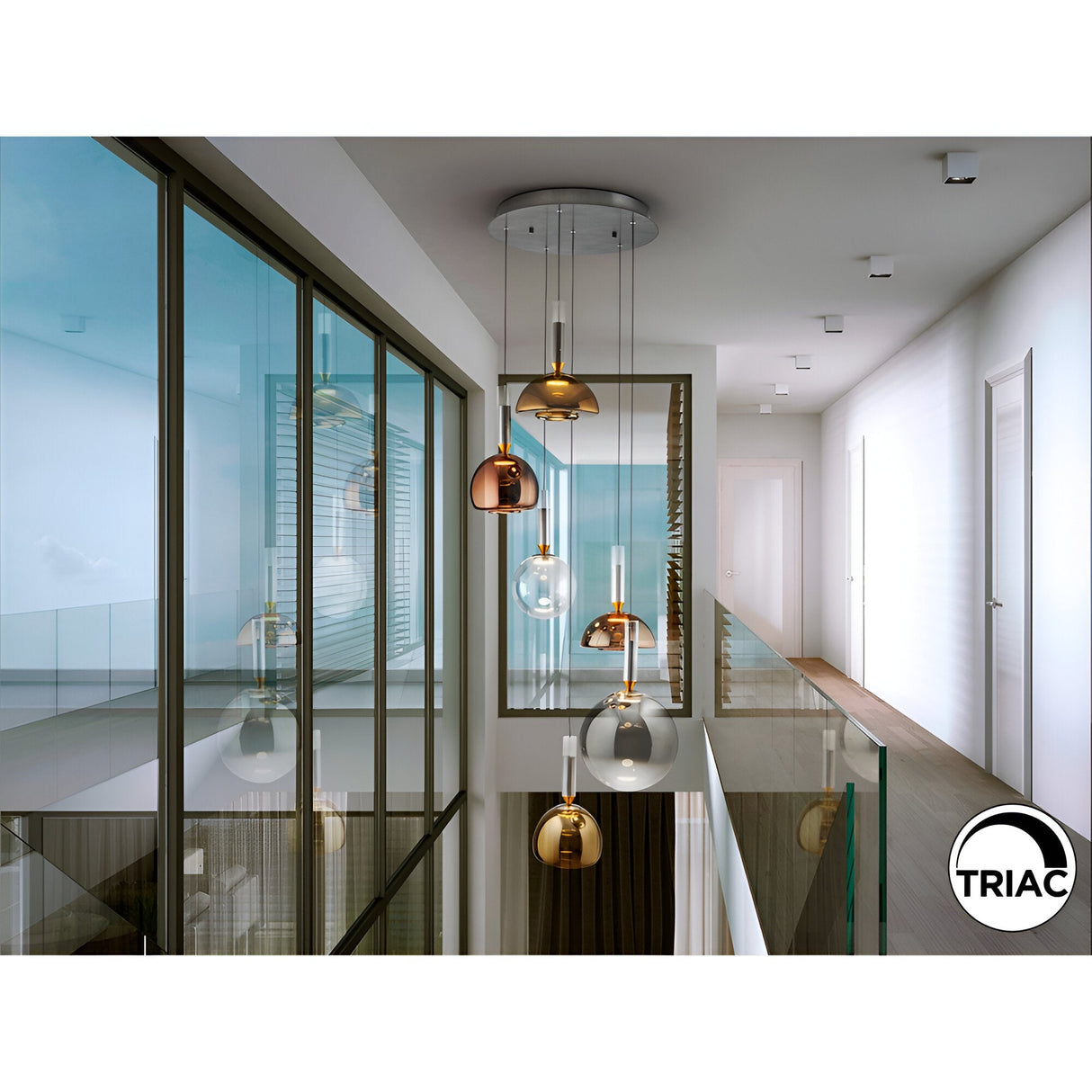 Charlize 6 Light Dimmable LED Cluster Pendant Light 36W 3000K - Multicoloured