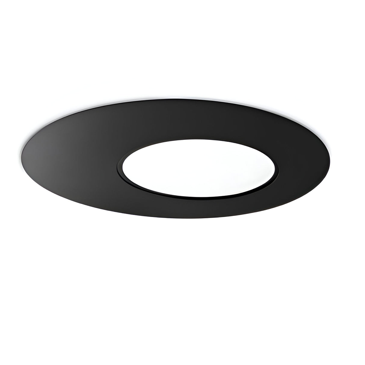 The Claron LED Flush Ceiling Light offers a sleek, modern aesthetic with its circular design and 50cm size. Featuring an outer black ring that encases a central white diffused light, it provides energy efficiency and a minimalist contemporary style perfect for diverse interior settings.