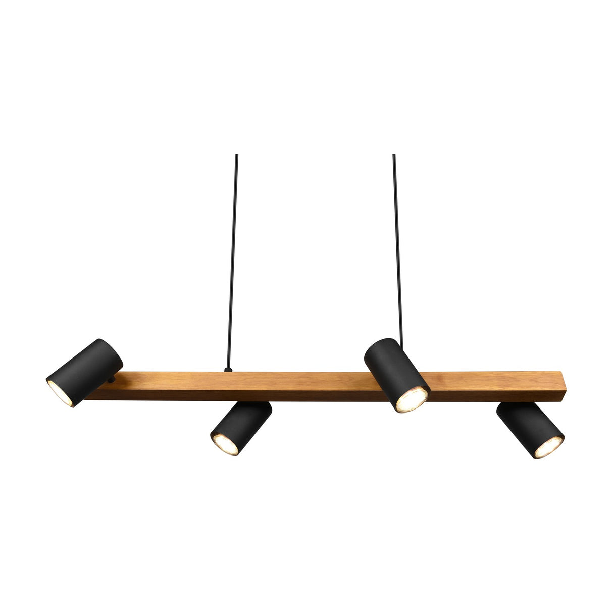 Marley 4 Light Wooden Chandelier – Black & Wood