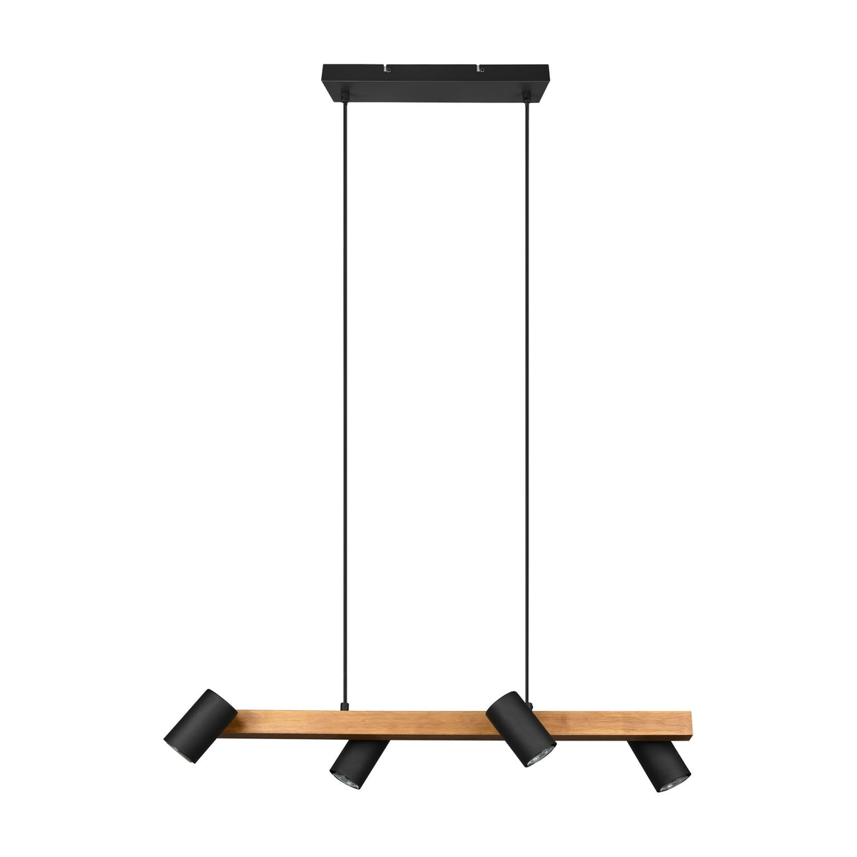 Marley 4 Light Wooden Chandelier – Black & Wood