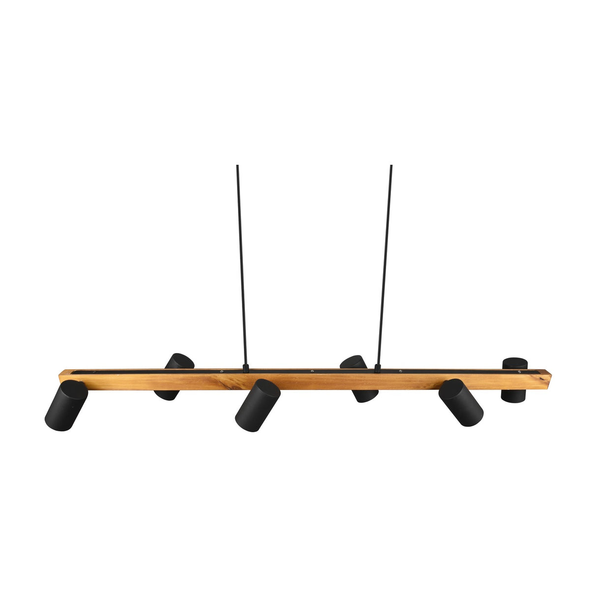Marley 6 Light Linear Chandelier – Black & Wood