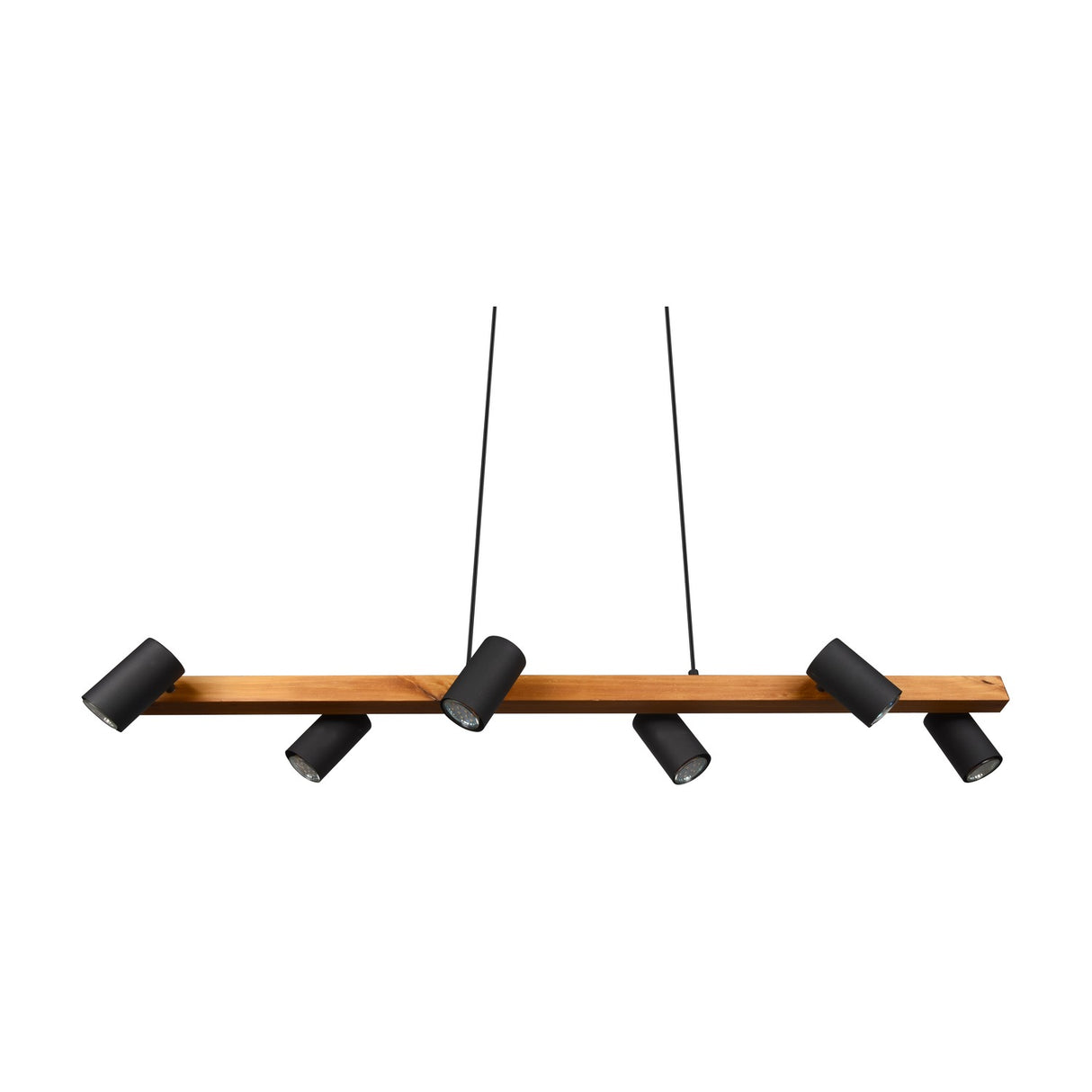 Marley 6 Light Linear Chandelier – Black & Wood