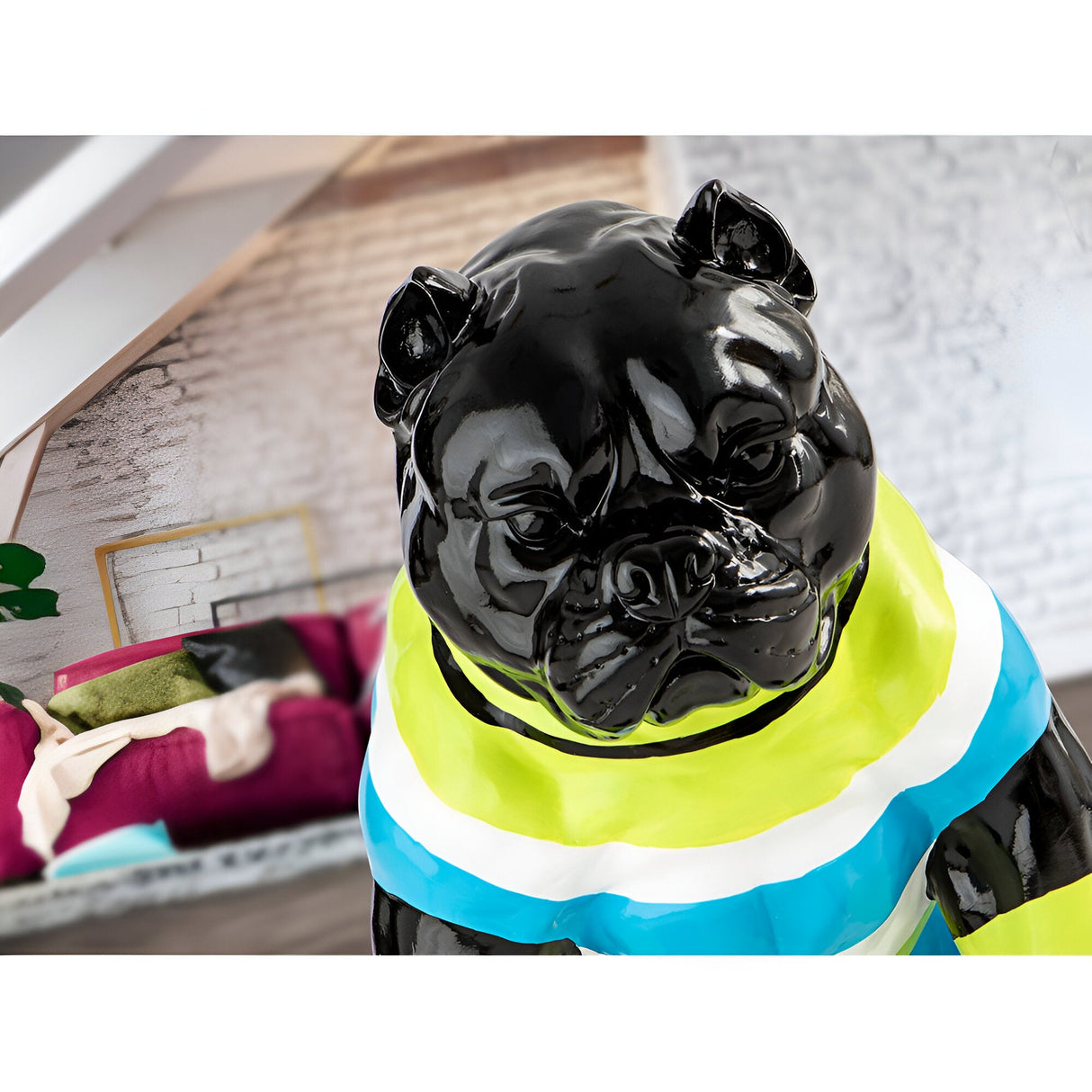 Rocky Black Striped Pitbull Figurine - 41cm